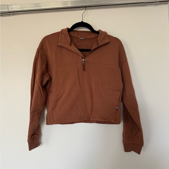 Kit and Ace Tops - Kit and Ace Terracotta Quarter-Zip Sweatshirt